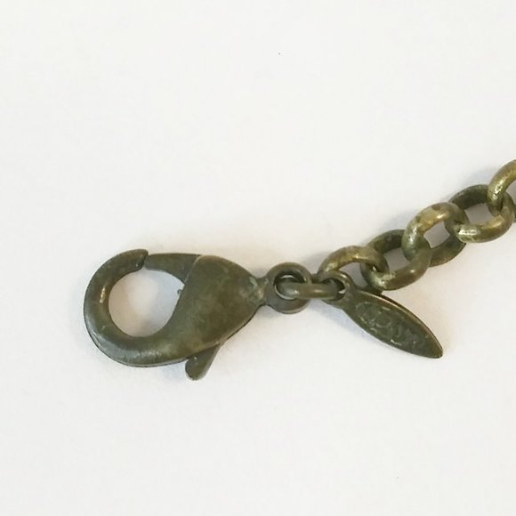 Vtg Avon Antique Gold Tone Multi Color Shape Bezel Set Station Necklace 34" - Picture 4 of 5